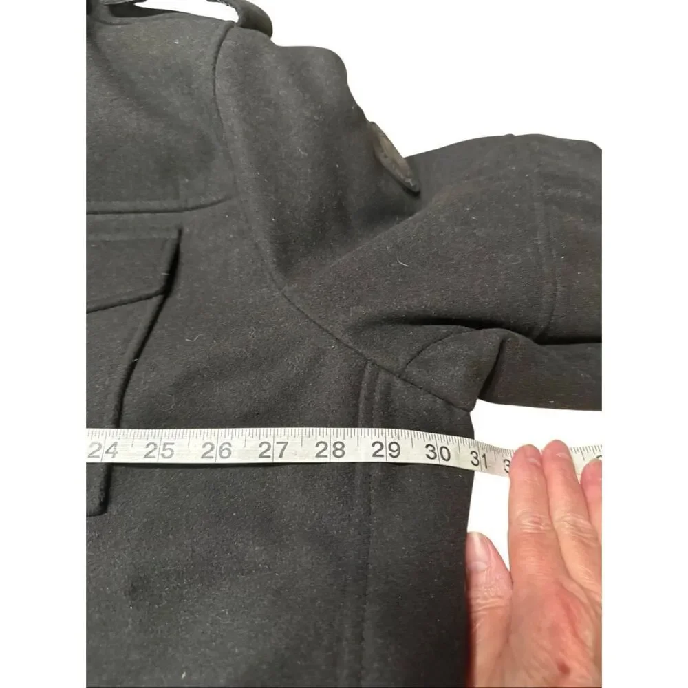 Levi's Men's Wool Blend Hooded Military Jacket Black Sz 3XL